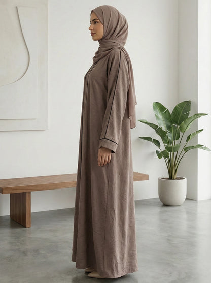 Dubai Imported Jacquard Abaya – Full Zip