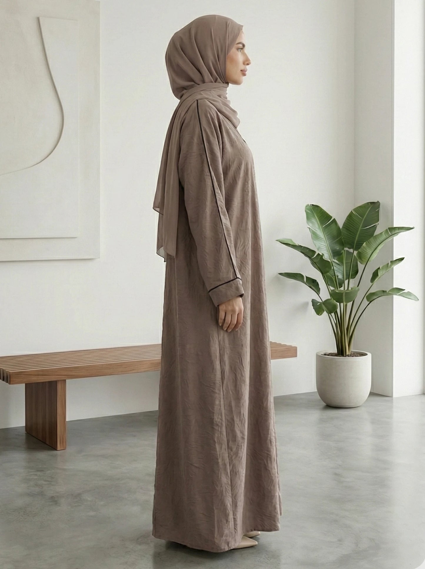 Dubai Imported Jacquard Abaya – Full Zip