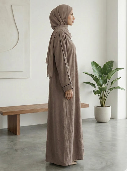 Dubai Imported Jacquard Abaya – Full Zip