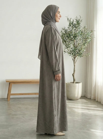 Dubai Imported Jacquard Front Close Abaya