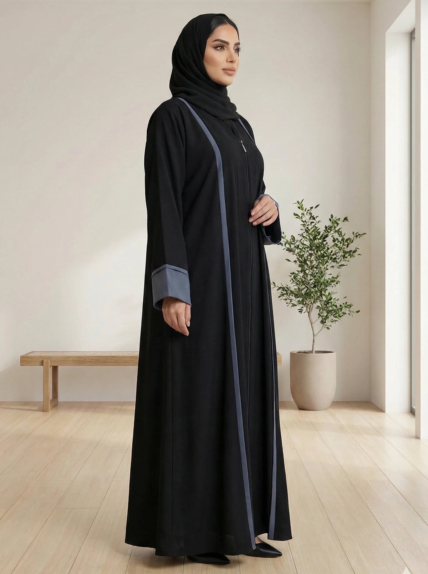 Dubai Imported Zoom Fabric Abaya – Full Zip