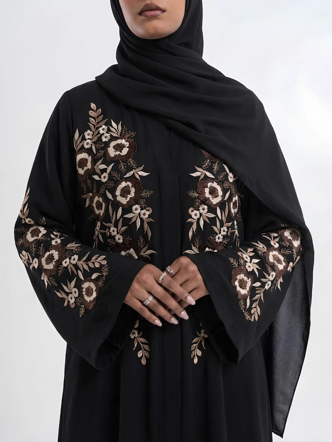 Embroidered Abayas - Flower bloom