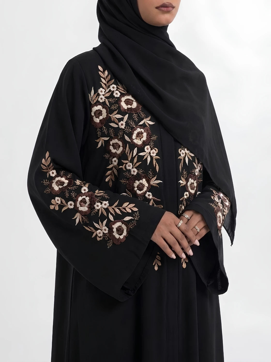 Embroidered Abayas - Flower bloom