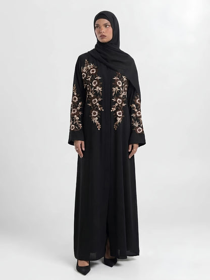 Embroidered Abayas - Flower bloom