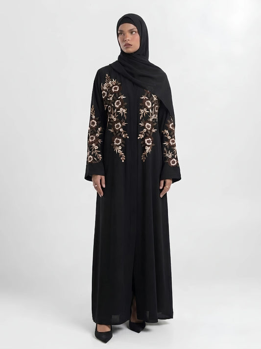 Embroidered Abayas - Flower bloom