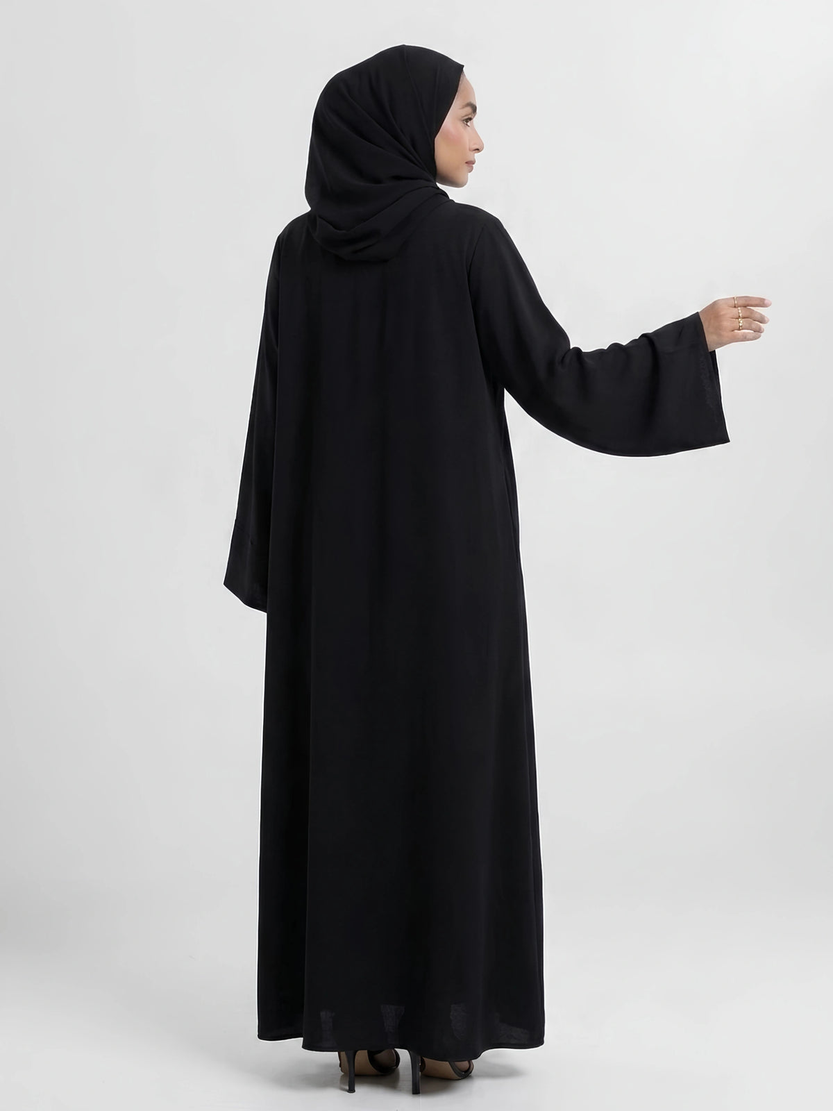 Imported Nida Abaya with Dubai Lace - Front Closed