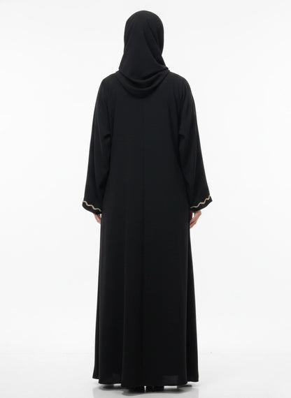 Imported Zoom Abaya with diamond lace - Front Open