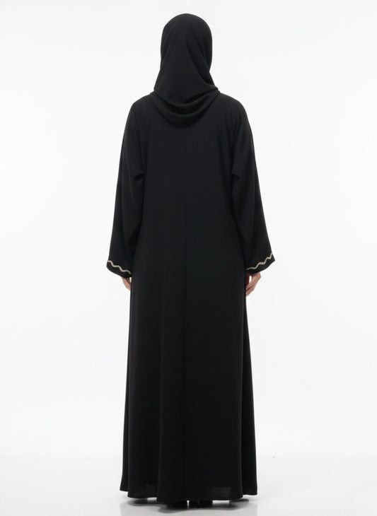 Imported Zoom Abaya with diamond lace - Front Open