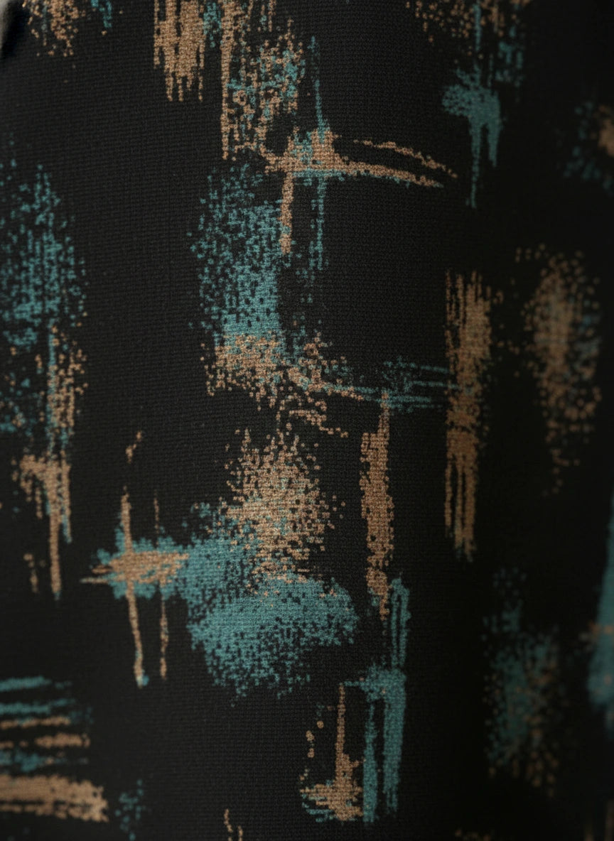 Indonesian Printed Zoom Abaya - Front Open