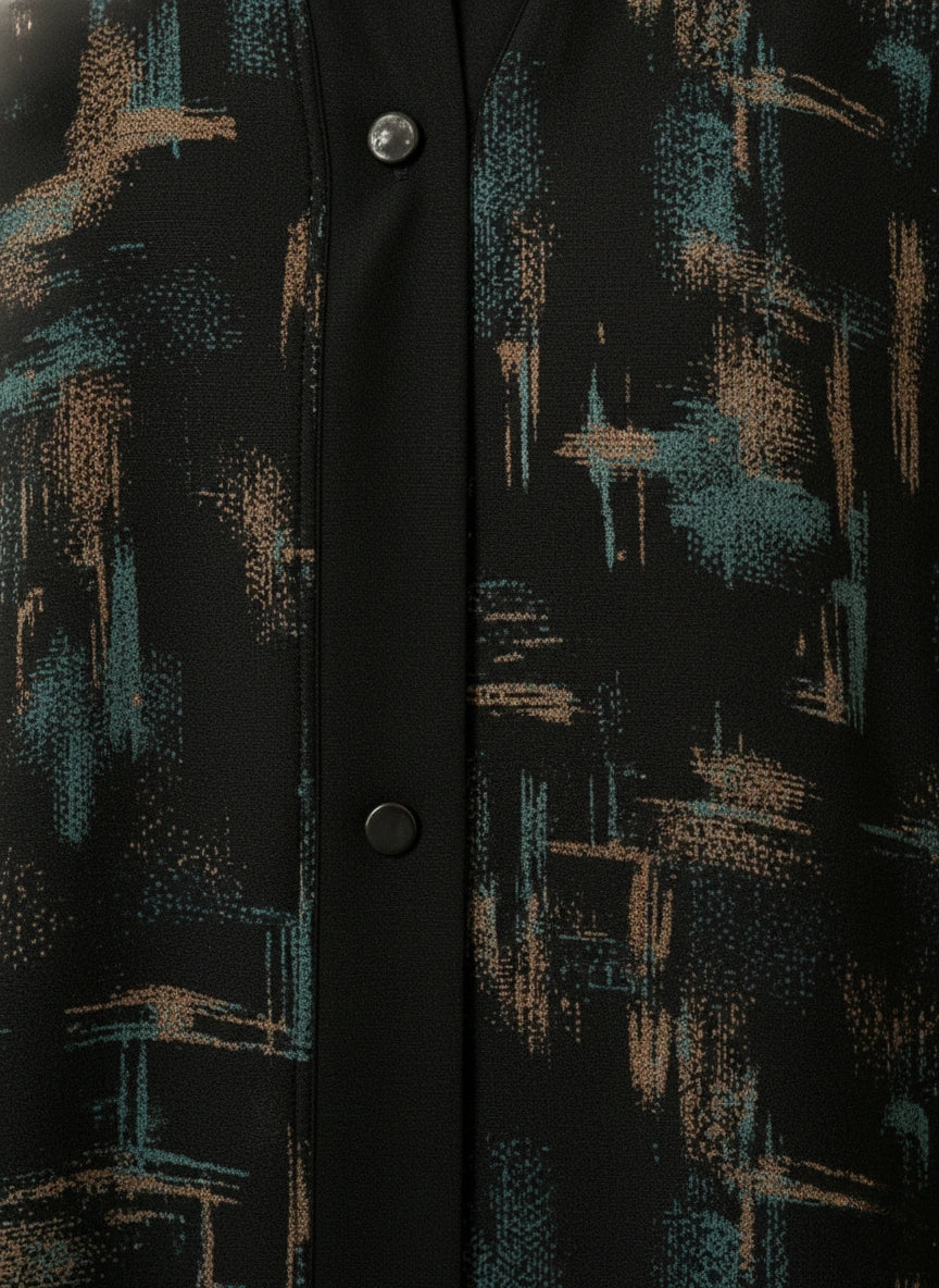 Indonesian Printed Zoom Abaya - Front Open